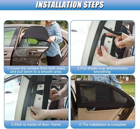 تظليل النافذة الخلفية للسيارة، شاشة شبكية لنافذة السيارة قابلة للتنفس، مظلة للزجاج الأمامي للخصوصية للحيوانات الأليفة العائلية الصغيرة، غطاء نافذة جانبي للحماية من الأشعة فوق البنفسجية للسيارة والشاحنة والتخييم (خلفي) in Kuwait