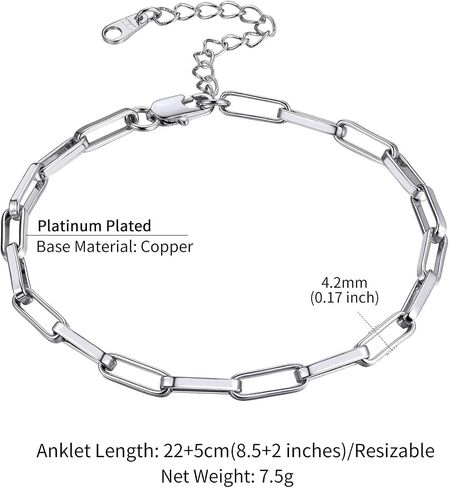 ChainsHouse Ankle Bracelets for Women, Stainless Steel Chain Anklets Waterproof, Women Summer Beach Jewelry Gift, Come with Box in Saudi Arabia