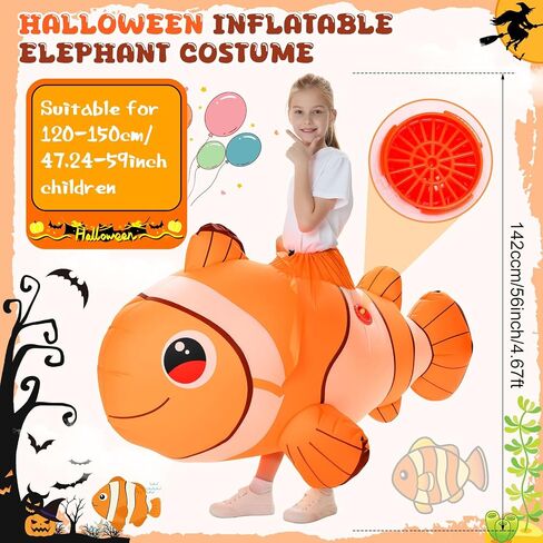 Kids Inflatable Costume Halloween Blow up Animal Costumes with LED Light Riding on Costume for Cosplay Girls Boys in Saudi Arabia