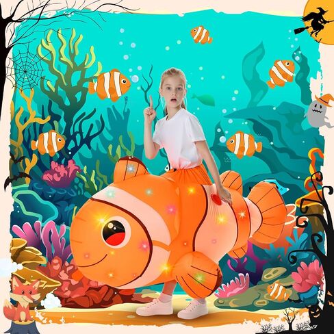 Kids Inflatable Costume Halloween Blow up Animal Costumes with LED Light Riding on Costume for Cosplay Girls Boys in Saudi Arabia