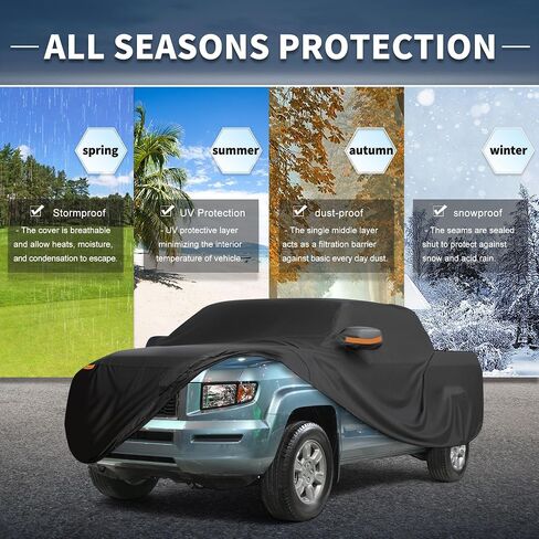 X AUTOHAUX غطاء سيارة في الهواء الطلق مقاوم للماء الشمس المطر الثلوج البرد حماية مع الجانب الأيسر الباب سستة 210D-PU لهوندا ريدجلاين in Saudi Arabia