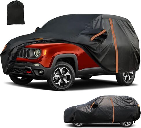 غطاء سيارة SUV مقاوم للماء مناسب تمامًا لسيارة Jeep Renegade 2015-2023، أغطية سيارات الدفع الرباعي الخارجية لجميع الأحوال الجوية مع باب بسحاب، غطاء أربطة مقاومة للرياح، شريط عاكس لتغطية غبار المطر الثلجي، حماية من الأشعة فوق البنفسجية من الشمس in Saudi Arabia