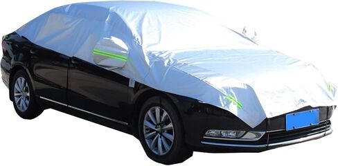 Car Half Cover, Oxford Summer Rainproof Sunshade Cover, All-season Thickened Car Roof Protector, Universal for Sedans (Silver) in Kuwait