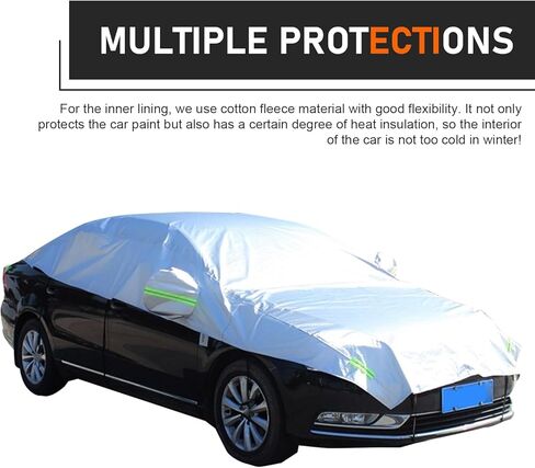 Car Half Cover, Oxford Summer Rainproof Sunshade Cover, All-season Thickened Car Roof Protector, Universal for Sedans (Silver) in Kuwait