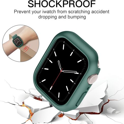 Recoppa Compatible for Apple Watch Case 45mm Series 7 8 9, Shockproof Ultra-Thin Hard PC Bumper Case All-Around Edge Protective Cover Frame[NO Screen Protector] for iWatch Accessories, Black in Kuwait