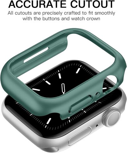 Recoppa Compatible for Apple Watch Case 45mm Series 7 8 9, Shockproof Ultra-Thin Hard PC Bumper Case All-Around Edge Protective Cover Frame[NO Screen Protector] for iWatch Accessories, Black in Kuwait