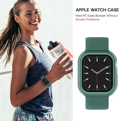 Recoppa Compatible for Apple Watch Case 45mm Series 7 8 9, Shockproof Ultra-Thin Hard PC Bumper Case All-Around Edge Protective Cover Frame[NO Screen Protector] for iWatch Accessories, Black in Kuwait