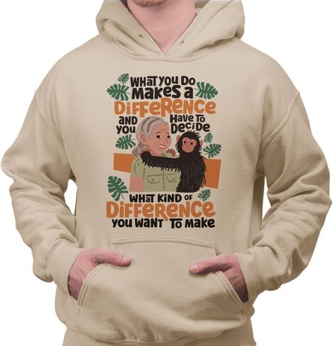 TeesAndTankYou Jane Goodall Quote Hoodie Sweatshirt Unisex in Saudi Arabia