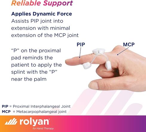 Rolyan Sof-Stretch Extension Splint, Medium, Black, Finger Brace & Knuckle Immobilization Device, Recovery & Rehabilitation Aid for Edema, Joint Extension & Contractures, Support for Injured Fingers in Kuwait