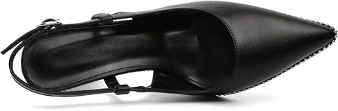 Esvowido Slingback High Heels for Women Pointed Closed Toe Pumps with Adjustable Buckle 3.5 Inch Slip on Beaded Dressy Shoes in Kuwait