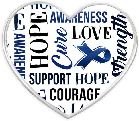 PinMart Blue Awareness Heart Enamel Silver Lapel Pin in Saudi Arabia