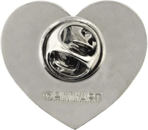 PinMart Blue Awareness Heart Enamel Silver Lapel Pin in Saudi Arabia