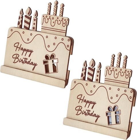 FINGERINSPIRE 2 قطعة هدية نقود خشبية، هدايا عيد ميلاد سعيد، هدايا نقود خشبية من اللوز، حامل نقود، فكرة هدية أصلية، فكرة هدية نقود خشبية أصلية لتهنئة الذكرى السنوية لعيد الميلاد in Kuwait