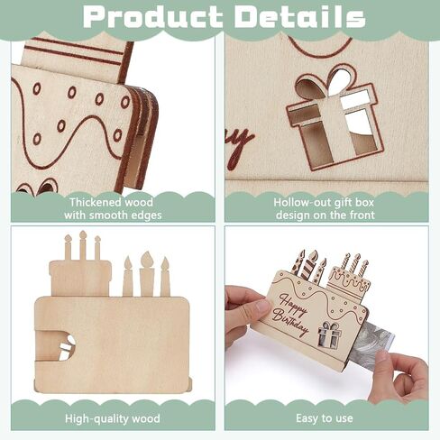 FINGERINSPIRE 2 قطعة هدية نقود خشبية، هدايا عيد ميلاد سعيد، هدايا نقود خشبية من اللوز، حامل نقود، فكرة هدية أصلية، فكرة هدية نقود خشبية أصلية لتهنئة الذكرى السنوية لعيد الميلاد in Kuwait