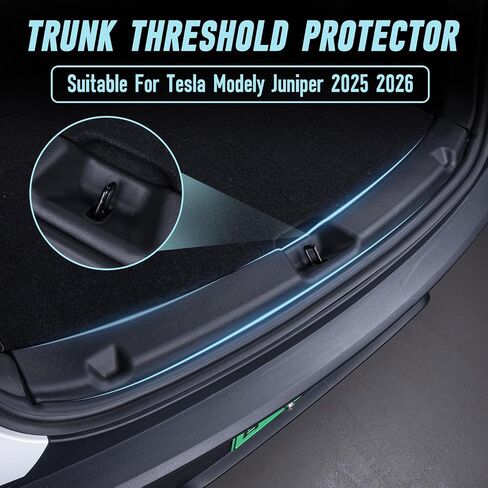 for 2025+ Tesla Model Y Juniper 2PCS TPE Rear Trunk Door Guard Mat & Rear Trunk Threshold Strip Protection Cover Trunk Bumper Guard Sill Cover Cargo Liners 2025 2026 Model Y Juniper Accessories in Saudi Arabia