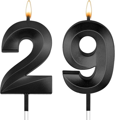 29 شمعة للكيك، 29 شمعة عيد ميلاد، أسود، 92 شمعة، زينة عيد ميلاد سعيد 29 للنساء، 29 زينة عيد ميلاد للرجال، غلاف كعكة عيد ميلاد سعيد 29 in Kuwait