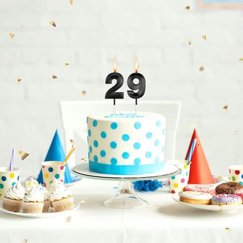 29 شمعة للكيك، 29 شمعة عيد ميلاد، أسود، 92 شمعة، زينة عيد ميلاد سعيد 29 للنساء، 29 زينة عيد ميلاد للرجال، غلاف كعكة عيد ميلاد سعيد 29 in Kuwait