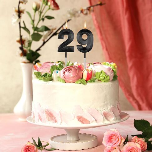 29 شمعة للكيك، 29 شمعة عيد ميلاد، أسود، 92 شمعة، زينة عيد ميلاد سعيد 29 للنساء، 29 زينة عيد ميلاد للرجال، غلاف كعكة عيد ميلاد سعيد 29 in Kuwait