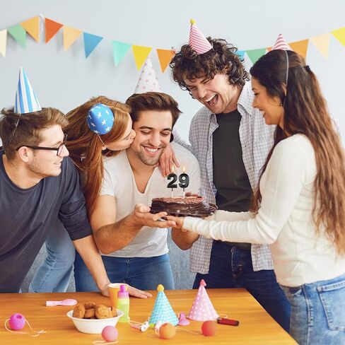 29 شمعة للكيك، 29 شمعة عيد ميلاد، أسود، 92 شمعة، زينة عيد ميلاد سعيد 29 للنساء، 29 زينة عيد ميلاد للرجال، غلاف كعكة عيد ميلاد سعيد 29 in Kuwait