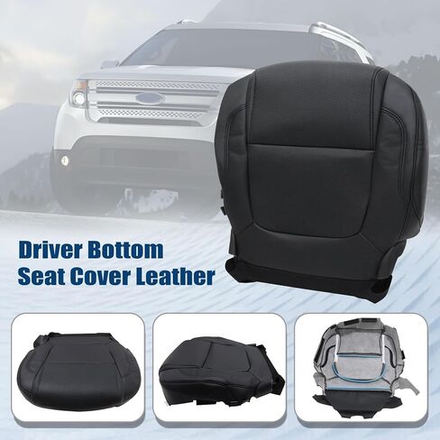 Driver Side Bottom Leather Seat Cover Black Compatible with Ford Explorer Limited Sport 2011 2012 2013 2014 2015 in Saudi Arabia