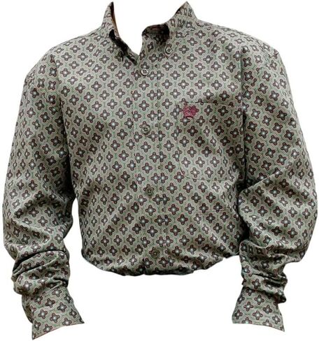 Cinch Western Shirt Boys Printed L/S Buttons L Olive MTW7060392 in Saudi Arabia