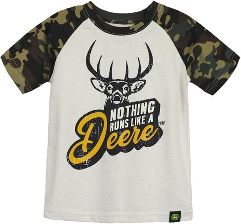 تي شيرت John Deere Oatmeal Camo قصير الأكمام لا شيء يشبه a Deere Buck مقاسات 5، 6، 7، 8، 10/12، 14/16 in Saudi Arabia