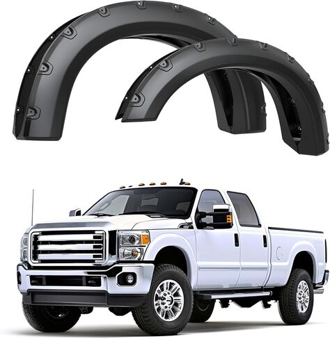 YITAMOTOR Fender Flares Compatible with 2017-2022 Ford F250 F350 Superduty, Pickup Smooth Pocket-Rivet Wheel 4PCS in Saudi Arabia