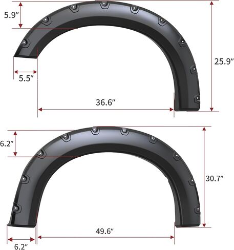YITAMOTOR Fender Flares Compatible with 2017-2022 Ford F250 F350 Superduty, Pickup Smooth Pocket-Rivet Wheel 4PCS in Saudi Arabia