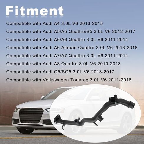 JDMON خرطوم مياه المبرد لمحرك المبرد متوافق مع Audi A4 A5 S5 A6 A7 A8 Q5 SQ5 Quattro Volkswagen Touareg 2011-2018 يستبدل 06E121045Q 06E121045Q 06E121045BB in Saudi Arabia