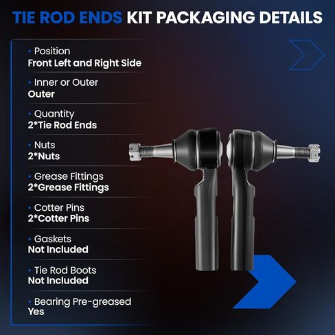 2PCS ES3493T ES3493 Front Outer Tie Rod Ends Kit Compatible with Compatible with Chevy Tahoe Silverado Suburban 1500 1999-2006, Cadillac Escalade 2002-2006, Fit for GMC Sierra 1500 Yukon in Saudi Arabia