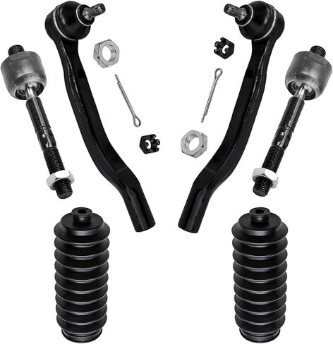 Detroit Axle - Front 6pc Tie Rods Kit for 98-02 Honda Accord, 99-03 Acura TL, 01-03 CL, 4 Outer & Inner Tie Rod Ends 2 Boots 1998 1999 2000 2001 2002 Replacement in Saudi Arabia