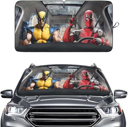 Funny Couple Movie Windshield Sun Shade for Car SUV Truck (64x32 Inches), Automobile Sunshade, Protector Blocks UV, Car Accessories in Kuwait