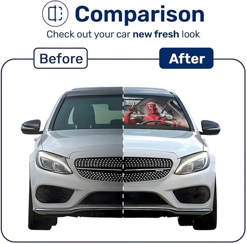 Funny Couple Movie Windshield Sun Shade for Car SUV Truck (64x32 Inches), Automobile Sunshade, Protector Blocks UV, Car Accessories in Kuwait