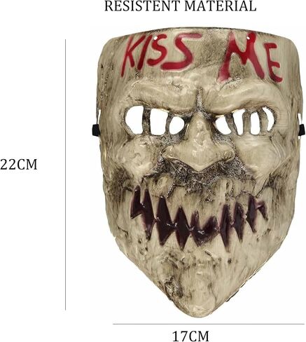 قناع الرعب Kiss Me لزي الهالوين للبالغين، غطاء وجه بنمط التطهير المخيف للحفلات التنكرية والكرنفال والمناسبات ذات الطابع الخاص in Kuwait