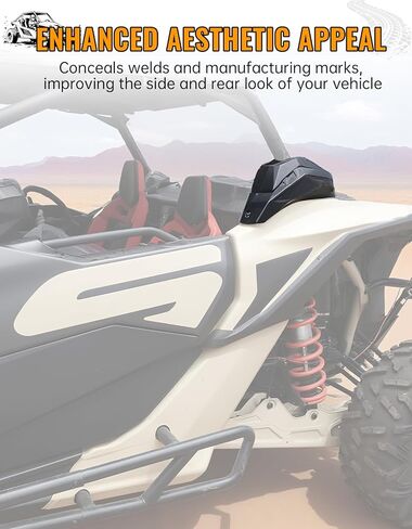 ملحقات غطاء بلاستيكي مزخرف بالقفص الخلفي لـ Can-Am Maverick X3/X3 Max 2017-2025، لوحات حماية درع حماية العمود الأسود (قطعتان، LH وRH، تحل محل OEM 705010335، 705010336) in Kuwait