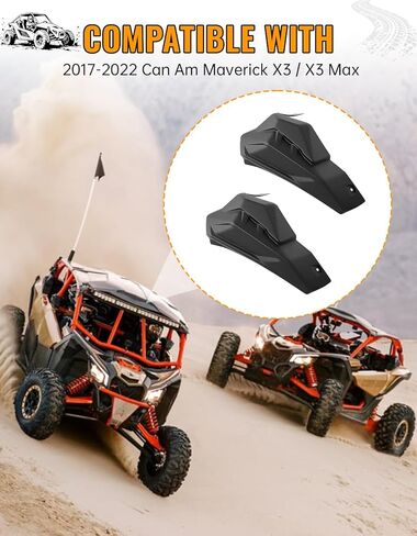 ملحقات غطاء بلاستيكي مزخرف بالقفص الخلفي لـ Can-Am Maverick X3/X3 Max 2017-2025، لوحات حماية درع حماية العمود الأسود (قطعتان، LH وRH، تحل محل OEM 705010335، 705010336) in Kuwait
