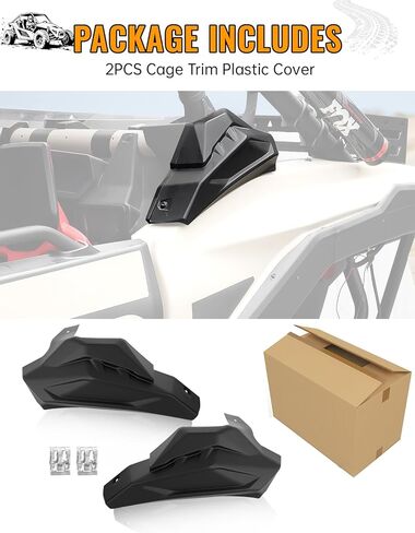 ملحقات غطاء بلاستيكي مزخرف بالقفص الخلفي لـ Can-Am Maverick X3/X3 Max 2017-2025، لوحات حماية درع حماية العمود الأسود (قطعتان، LH وRH، تحل محل OEM 705010335، 705010336) in Kuwait