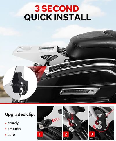 مجموعة جولات قابلة للفصل من Amazicha، حامل أمتعة أكثر سمكًا، متوافق مع Harley Davidson Touring Street Glide/Electra Glide/Road Glide/Road King 2014-في وقت لاحق، كروم in Kuwait