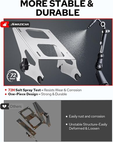 مجموعة جولات قابلة للفصل من Amazicha، حامل أمتعة أكثر سمكًا، متوافق مع Harley Davidson Touring Street Glide/Electra Glide/Road Glide/Road King 2014-في وقت لاحق، كروم in Kuwait
