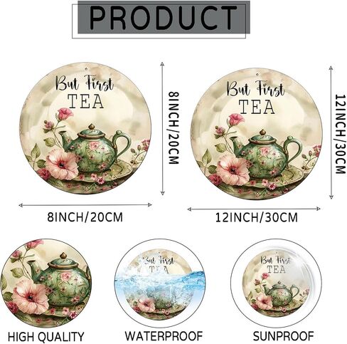 Chicken And Flower Metal Sign Vintage Tin Sign Round Sign Aluminum Sign for Farmhouse Kitchen Outdoor Outside Home Backyard Wall Decor 8 Inch in Saudi Arabia