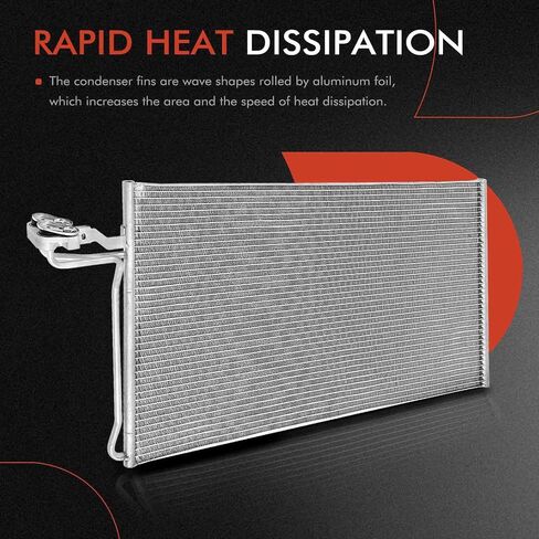 A-Premium Air Conditioning A/C Condenser Compatible with Volvo C30 2008, C70 2006-2008, S40 2004-2008, V50 2005-2008, 1.9L 2.4L 2.5L, Replace# 30647931 in Saudi Arabia