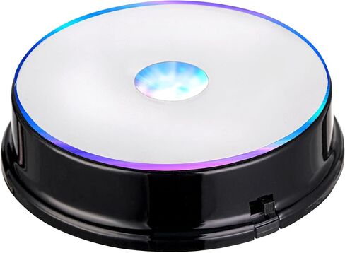 حامل عرض بقاعدة إضاءة LED من EUSTUMA، حامل مضيء متغير اللون LED صغير لفن الكريستال الزجاجي ثلاثي الأبعاد، ديكور حفلات العطلات. (أ-أسود-متعدد الألوان-1 قطعة، متعدد الألوان) in Kuwait