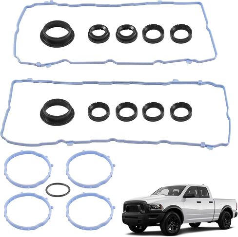 Engine Valve Cover Gasket Set Compatible with 2016-2022 Chrysler Pacifica Voyager Dodge Durango Jeep Grand Cherokee Wrangler Ram 1500 ProMaster 1500/2500/3500 Replaces VS50919 VC1184G in Saudi Arabia