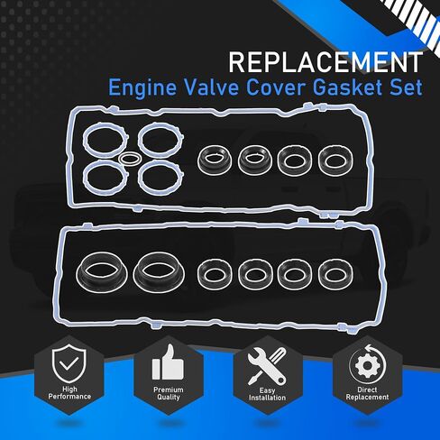 Engine Valve Cover Gasket Set Compatible with 2016-2022 Chrysler Pacifica Voyager Dodge Durango Jeep Grand Cherokee Wrangler Ram 1500 ProMaster 1500/2500/3500 Replaces VS50919 VC1184G in Saudi Arabia