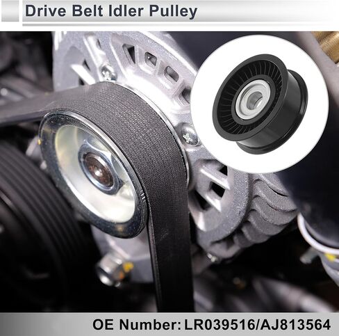 Drive Belt Idler Pulley for Land Rover Range Rover Sport 2009-2019 Serpentine Tensioner Pulley Idler No.LR039516/AJ813564/LR010725 Black 1 Pcs in Saudi Arabia
