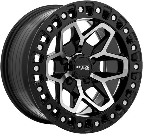 RTX ZION Custom Wheel - 17x9, -15 Offset, 5x127 Bolt Pattern, 71.5mm Hub - Black with Machined Face Rim in Saudi Arabia