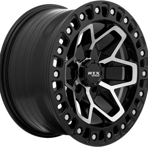 RTX ZION Custom Wheel - 17x9, -15 Offset, 5x127 Bolt Pattern, 71.5mm Hub - Black with Machined Face Rim in Saudi Arabia