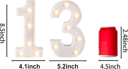 13th Birthday Decorations for Girls Boys,13th Birthday Party Decorations for Centerpieces Table,Light Up Numbers 13 Sign for Party Backdrop Wall Decor for 13th Wedding Anniversary Decorations in Saudi Arabia