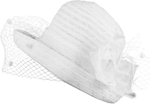 Fascinators Hat for Women, Organza Tea Party Headband Wedding Hat Headband Hairpin Fascinator Headpiece in Kuwait