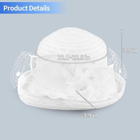 Fascinators Hat for Women, Organza Tea Party Headband Wedding Hat Headband Hairpin Fascinator Headpiece in Kuwait